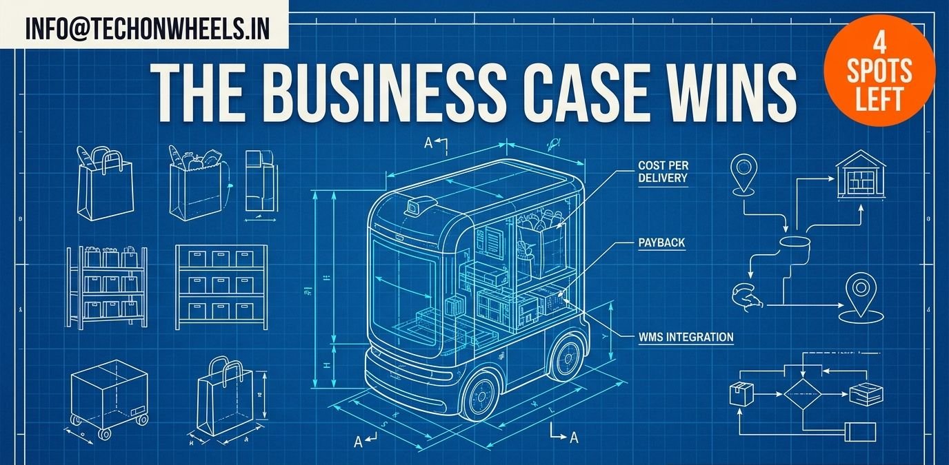 Ratha generated blueprint style image for a last mile delivery robot business case