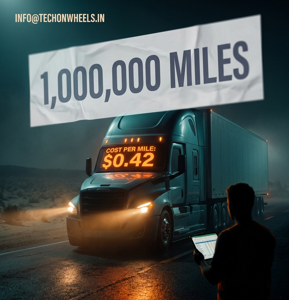Ratha generated image for a trucking post showing cost per mile